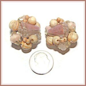 Vintage Cluster Clip on Earrings